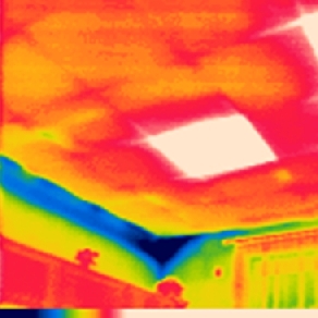 obrázek 25 - termogram lehkého stropu bez vyvolání podtlaku